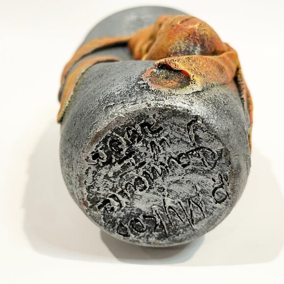 Studio Art Vase artist signed P. Mykoo Creative Clay Jamaica - Picture 7 of 8